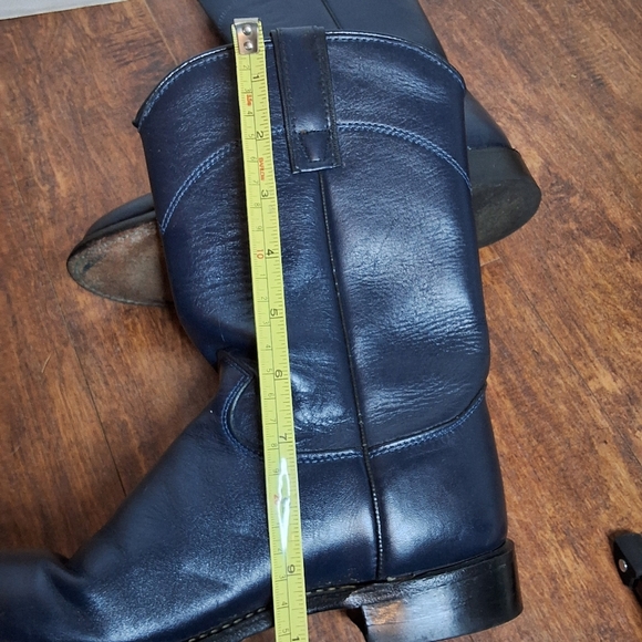 Roy Cooper Made In USA Blue Leather Cowboy Boots 6.5 - Picture 5 of 13